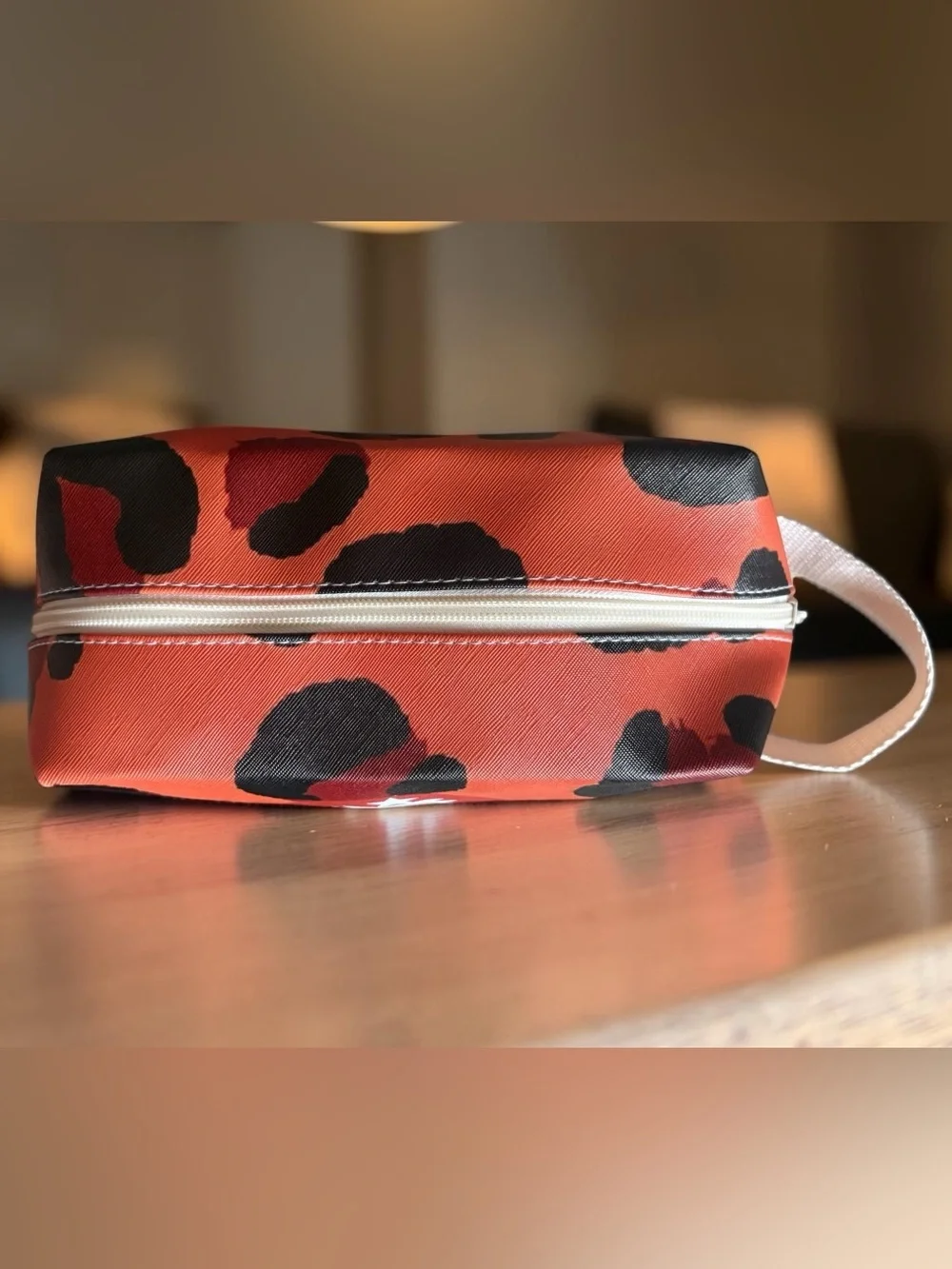 Starbucks Themed Leopard-Print Cosmetic Pouch
